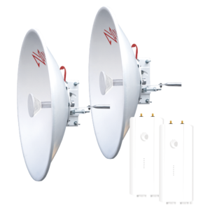 Enlace completo de 2 radios FORCE4600C con antenas NP6 (32 dBi), rango de frecuencia extendida (5.7 a 7 GHz) con Jumpers