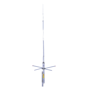 Antena Base VHF, Rango de 148 - 154 MHz, 7 dB de ganancia / Fibra de Vidrio y Aluminio / Auto Soportante