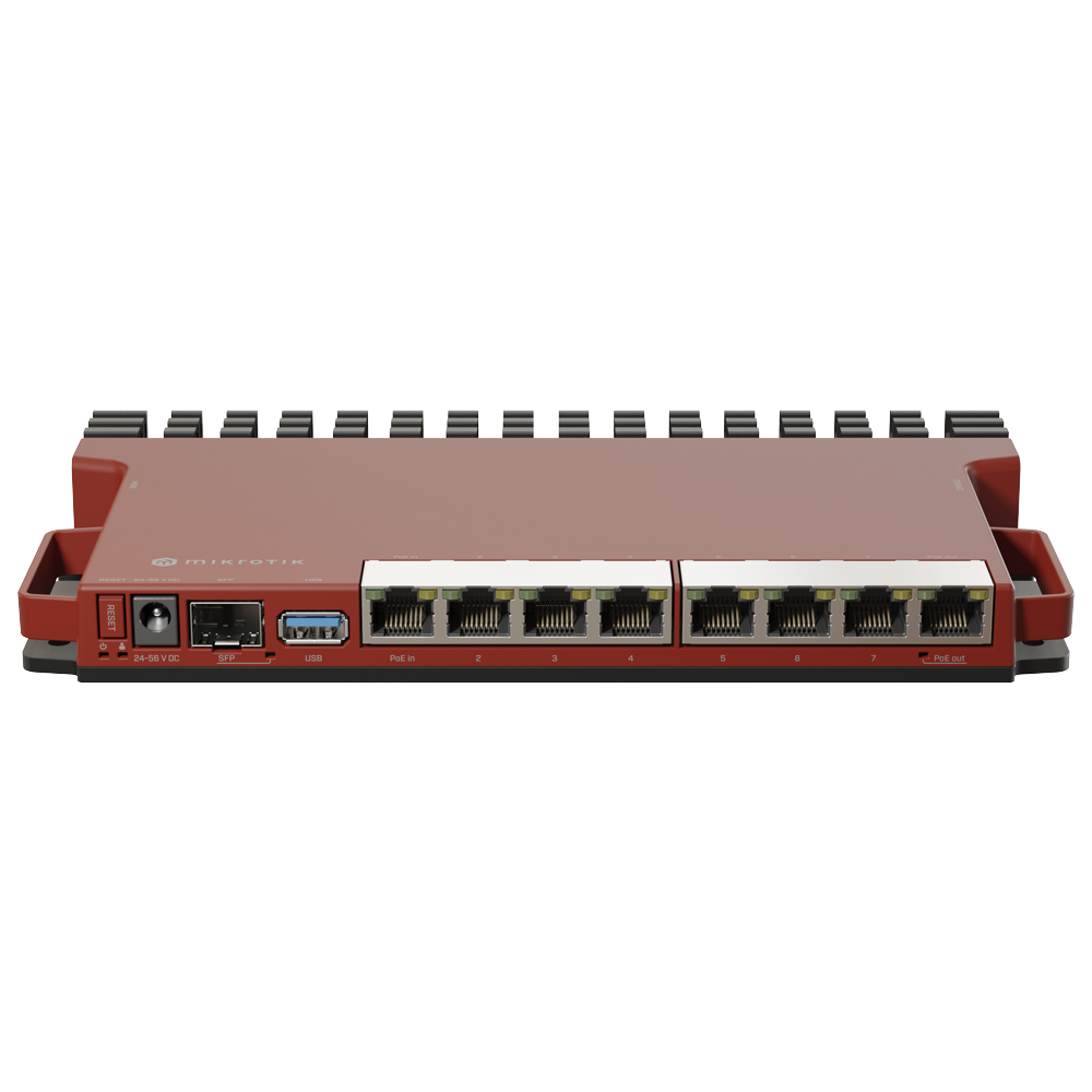 Router Board, 8 Puertos Gigabit + 1 puerto PoE-Out Pasivo, 1 Puerto SFP, Licencia Nivel 5 y montaje en Rack 1 Router Board, 8 Puertos Gigabit + 1 puerto PoE-Out Pasivo, 1 Puerto SFP, Licencia Nivel 5 y montaje en Rack