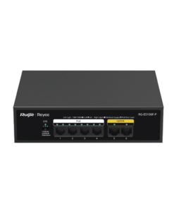 Switch PoE de 6 Puertos 10/100 Mbps, No Administrable, 54 W, Diseño de Alta Calidad, Visible en Ruijie Cloud