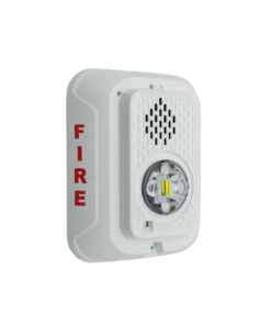 Sirena con Luz Estroboscópica LED / 2 Hilos / Montaje en Pared / 15 a 185 Candelas / Temporal 3 Alto y Bajo / Tamper Integrado / Texto en Inglés / Color Blanco