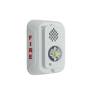 Sirena con Luz Estroboscópica LED / 2 Hilos / Montaje en Pared / 15 a 185 Candelas / Temporal 3 Alto y Bajo / Tamper Integrado / Texto en Inglés / Color Blanco