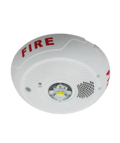 Sirena con Lámpara LED Estroboscópica / 2 Hilos / Montaje en Techo / 15 Hasta 117 Candelas / Temporal 3 Alto y Bajo / Tamper Integrado / Texto en Español / Color Blanco