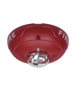 Bocina con Lámpara Estroboscópica, Montaje en Techo, Color Rojo, Nuevo Diseño Moderno y Elegante y Menor Consumo de Corriente