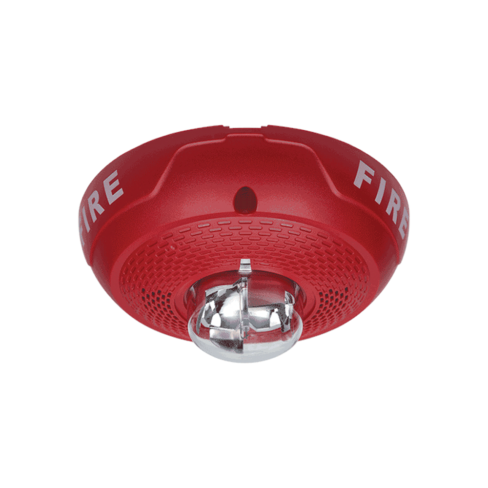 Bocina con Lámpara Estroboscópica, Montaje en Techo, Color Rojo, Nuevo Diseño Moderno y Elegante y Menor Consumo de Corriente 1 Bocina con Lámpara Estroboscópica, Montaje en Techo, Color Rojo, Nuevo Diseño Moderno y Elegante y Menor Consumo de Corriente