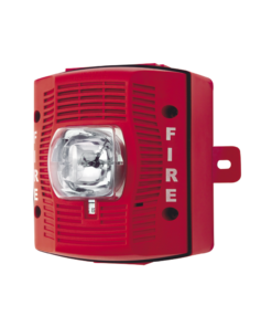 Bocina con Lámpara Estroboscópica para Exterior, con Configuración Estroboscópica Seleccionable, Color Rojo