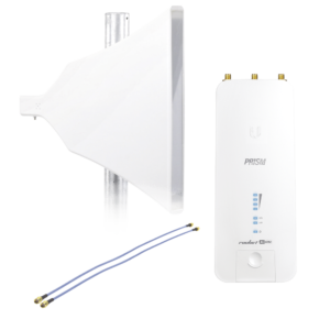 Kit de Radio Estación Base airMAX AC GEN2 + Antena Asimétrica de 90 °, 16 dBi, tipo cuerno, 4.9-6.5 GHz, incluye Jumper