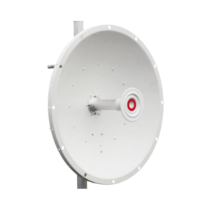 Antena direccional de 2ft, 5.1 a 7.1 GHz, Ganancia 30 dBi, Conectores RP SMA (sma hembra inverso), Polarización doble, incluye montaje para torre o mástil