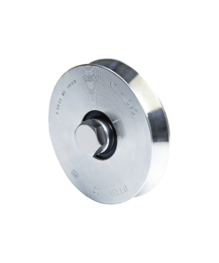 (300V-140) - Rueda con Ranura en V de 4" / Para puertas corredizas / Hasta 600 lb (270 Kg) / 1 Rodamiento / 1" de Ancho / Galvanizado