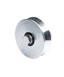 (305V-120) - Rueda con Ranura en V de 4" / Para puertas corredizas de hasta 990 lb (450 Kg) / 2 Rodamientos / 1-1/8" de ancho / Galvanizado