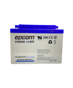 Batería de Respaldo para equipo electrónico / UL / 12V @ 26 Ah / Tecnología AGM-VRLA / Uso en: Alarmas de intrusión / Incendio / Control de acceso / CCTV / Terminales tipo F1.