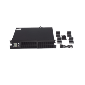 UPS de Topología On-Line Doble Conversión / Capacidad de 1KVA / 900W /Entrada y Salida de 120 Vca / Clavija de Entrada NEMA 5-15P / Pantalla LCD Configurable /Formato Rack/Torre