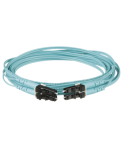 Jumper de Fibra Optica Multimodo 50/125 OM3, LC-LC Duplex, OFNR (Riser), Color Aqua, 3 Metros