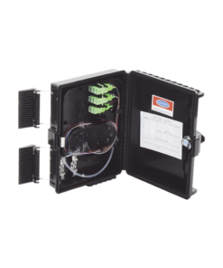 Caja NAP (Network Access Point) Cierre de Empalme para 24 fusiones de fibra óptica, Interior/Exterior, con 8 acopladores SC/APC y splitter 1x8, IP55