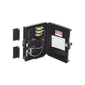 Caja NAP (Network Access Point) Cierre de Empalme para 24 fusiones de fibra óptica, Interior/Exterior, con 8 acopladores SC/APC y splitter 1x8, IP55