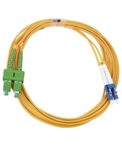 Jumper de Fibra Óptica Monomodo 9/125 LC/UPC-SC/APC, PVC, 2.0 mm, Dúplex, amarillo, 3 metros