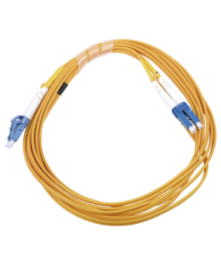 Jumper de Fibra Óptica Monomodo 9/125 LC/UPC-LC/UPC, PVC, 2.0 mm, Dúplex, amarillo, 3 metros