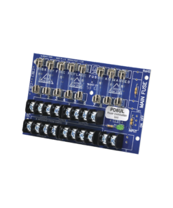 Tablero distribuidor de voltaje, 8 salidas con fusible de protección. Para uso con Fuentes de poder ALTRONIX.