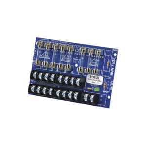 Tablero distribuidor de voltaje, 8 salidas con fusible de protección. Para uso con Fuentes de poder ALTRONIX.