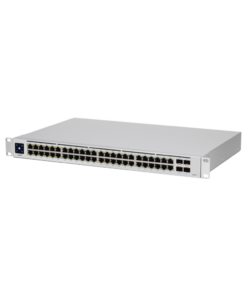 UniFi Switch USW-48-POE, Capa 2 de 48 puertos (32 puertos PoE 802.3af/at + 16 puertos Gigabit) + 4 puertos 1G SFP, 195W, pantalla informativa