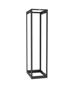 Rack de Cuatro Postes Estándar de 19", Rieles Roscados #12-24, Profundidad Ajustable de 23 a 42 in, 45 Unidades de Rack, Color Negro