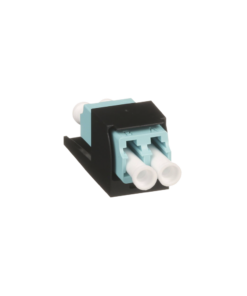 Módulo Acoplador LC Duplex, para Fibra Óptica Multimodo OM3/OM4, Tipo Mini-Com, Color Aqua - Imagen 3