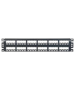 Panel de Parcheo Modular Mini-Com (Sin Conectores), Plano, Totalmente Blindado, de 48 puertos, 2UR