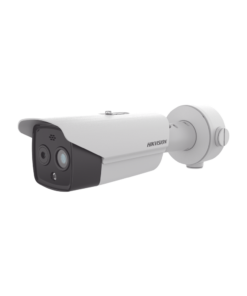 Bala IP Dual / Térmica 9.7 mm ( 256 × 192 ) / Óptico 8 mm (4 Megapixel) / 30 mts IR / Exterior IP67 / PoE / Termométrica / Detección de Temperatura / Sirena y Luz Intermitente Integrada
