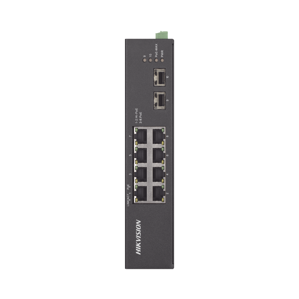 Switch Industrial Gigabit PoE+ / No Administrable / 6 puertos 10/100/1000 Mbps PoE+ (30W) + 2 puertos 10/100/1000 PoE++(60W) / 2 puertos SFP / 110 Watts 1 Switch Industrial Gigabit PoE+ / No Administrable / 6 puertos 10/100/1000 Mbps PoE+ (30W) + 2 puertos 10/100/1000 PoE++(60W) / 2 puertos SFP / 110 Watts