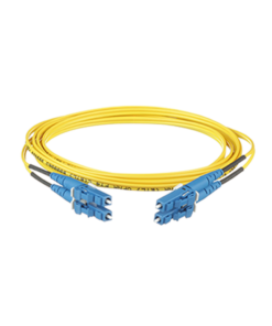 Jumper de Fibra Optica Monomodo 9/125 OS2, LC-LC Duplex, OFNR (Riser), Color Amarillo, 2 Metros