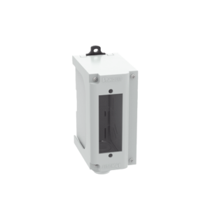 Panel de Parcheo Modular para Fibra Óptica, de Instalación en Riel DIN Estándar de 35mm, Acepta Una Placa Acopladora FAP, Color Gris