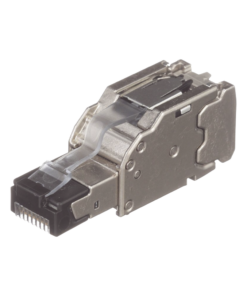 Plug RJ45 Blindado, Instalación Recta, Terminación en Campo Certificable, Compatible con Cat5e, Cat6 y Cat6A, Color Plata, Paquete de 10 Piezas, Incluye herramienta.