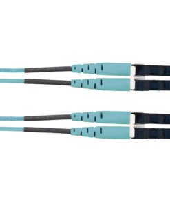 Jumper de Fibra Optica Multimodo 50/125 OM3, LC-LC Duplex, OFNR (Riser), Color Aqua, 2 Metros