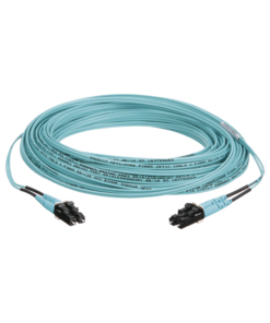 Jumper de Fibra Óptica OM3, 2 Fibras, 1.6 mm, Chaqueta OFNR, LC Dúplex a LC Dúplex, 10 Metros