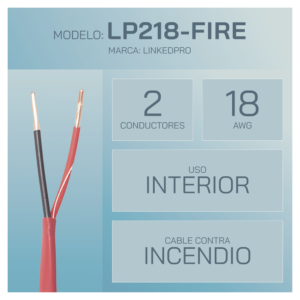 Alternative view of Alambre de Alarma contra Incendios - Bobina de 305 Metros: 2 x 18 AWG, Rojo, Tipo FPLR, (UL) FT4, Ideal para Sistemas de Detección y Evacuación de Incendios