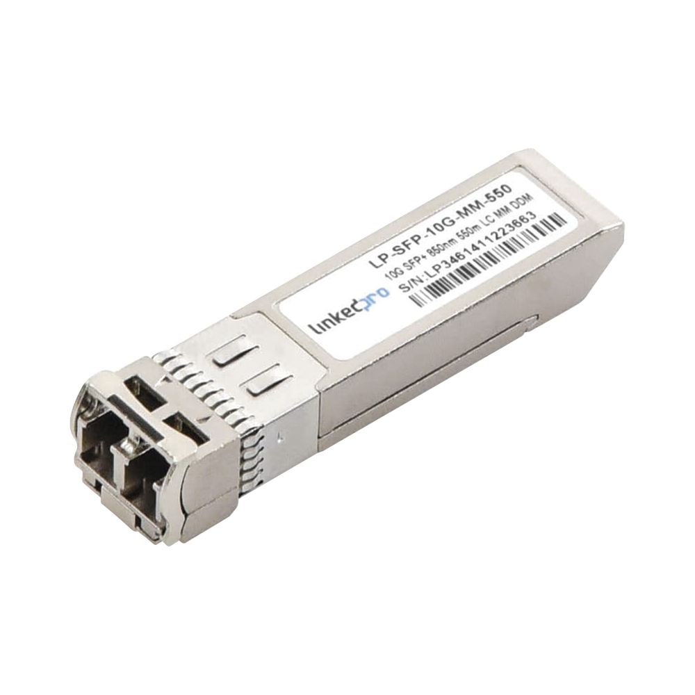 Transceptor SFP+ (Mini-Gbic) / Multimodo / 10 Gbps de velocidad / Conectores LC Dúplex / Hasta 550 m de Distancia 1 Transceptor SFP+ (Mini-Gbic) / Multimodo / 10 Gbps de velocidad / Conectores LC Dúplex / Hasta 550 m de Distancia