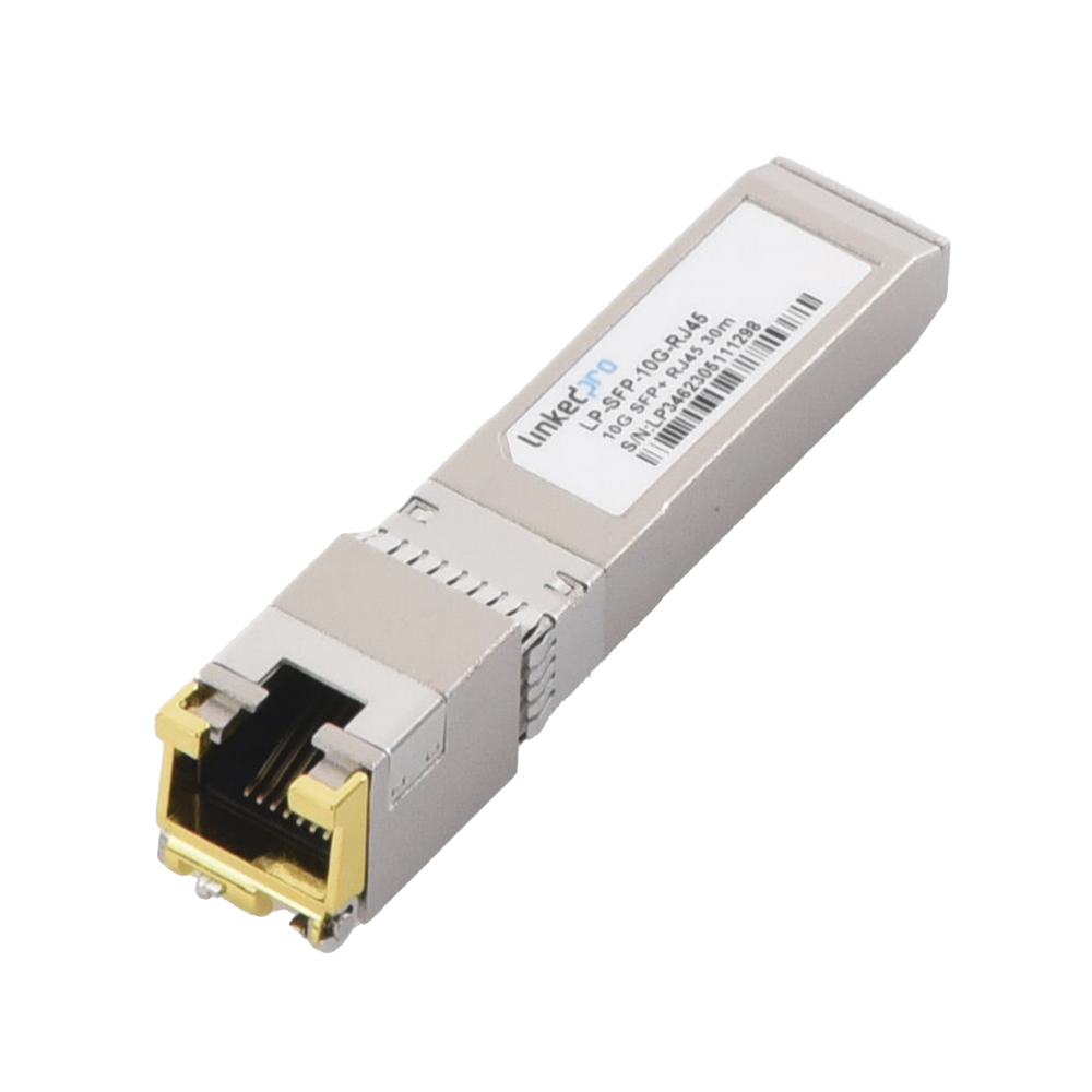 Transceptor SFP+ a RJ45 / 10 Gbps / Conector RJ45 / Distancia de hasta 30 m. 1 Transceptor SFP+ a RJ45 / 10 Gbps / Conector RJ45 / Distancia de hasta 30 m.