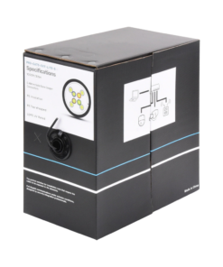 Bobina de cable de 305 m, Cat5e, color negro, sin blindar, para aplicaciones de videovigilancia, redes de datos. Uso en intemperie