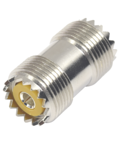Adaptador Barril en Línea, de Conector UHF Hembra (SO-239) a UHF Hembra (SO-239), Niquel/ Plata/ Dap.
