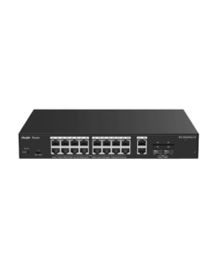 Switch L2 Administrable con 20 puertos Gigabit (16 PoE 802.3af/at) + 2 SFP para fibra 1Gb, gestión gratuita desde la nube, 130w