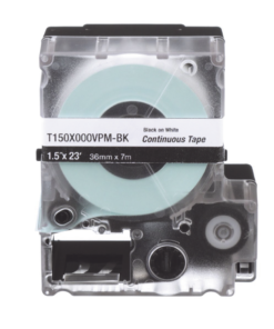 Alternative view of Casete de Etiquetas de Vinilo de Cinta Continua, Color Negro Sobre Blanco, Uso Interior/Exterior, 18 mm de Ancho x 7 Metros de Largo