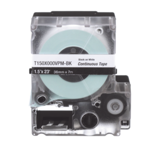 Alternative view of Casete de Etiquetas de Vinilo de Cinta Continua, Color Negro Sobre Blanco, Uso Interior/Exterior, 18 mm de Ancho x 7 Metros de Largo