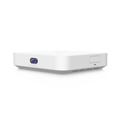 UniFi Cloud Gateway, Router multiWAN para balanceo/failover / Integra UniFi Network para administrar hasta 30 dispositivos UniFi, (1) puerto WAN 1/2.5 GbE y (4) puertos LAN GbE