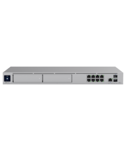UniFi OS Console: Dream Machine PRO MAX. Administra hasta 200 dispositivos UniFi / 1 WAN GB 2.5G & 1 WAN SFP+ 10G / 1 LAN SFP+ 10G & 1 WAN SFP+ 10G / 128 GB SSD integrados, 2 bahías HDD, pantalla táctil 1.3"