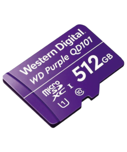 Memoria microSD de 512 GB PURPLE, Especializada Para Videovigilancia, 10 VECES MAYOR DURACIÓN, 3 AÑOS DE GARANTIA