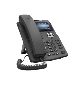 Teléfono IP empresarial para 2 lineas SIP con pantalla LCD de 2.8 pulgadas a color, puertos Gigabit y conferencia de 3 vías, PoE 9 Globaltecnoly X3G LAT IZQ l