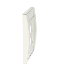 Placa de Pared Vertical Ejecutiva, Salida Para 4 Puertos Mini-Com, Con Espacios Para Etiquetas, Color Blanco Mate - Imagen 3