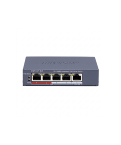 Switch PoE+ / Monitoreable / 4 Puertos 100 Mbps PoE+ / 1 Puerto 100 Mbps Uplink / Configuración Nube Hik-PartnerPro / Modo Extendido hasta 300 Metros / 38Watts