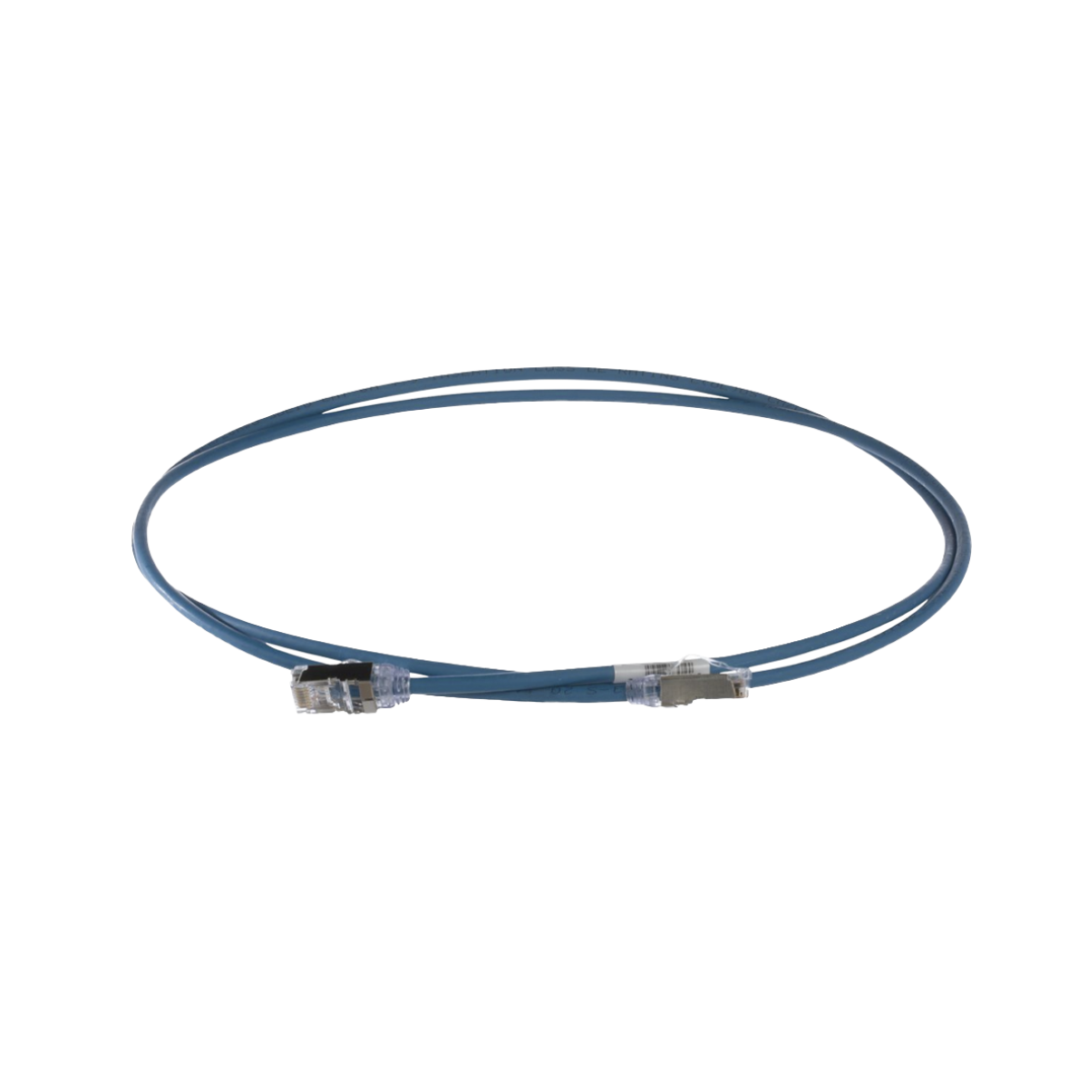 Patch Cord Cat6A, Diametro Reducido 28 AWG, Blindado S/FTP, CM/LS0H, 20 cm, Color Azul 1 Patch Cord Cat6A, Diametro Reducido 28 AWG, Blindado S/FTP, CM/LS0H, 20 cm, Color Azul