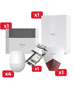 Kit de Alarma Ax Hybrid Pro de 64 Zonas / Incluye Panel / Comunicador 3G/4G / Sirena Estrobo / Teclado Programador y 4 Detector PIR